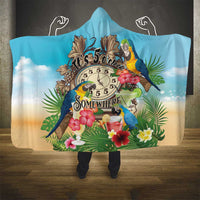 It's 5 o'clock Somewhere Hooded Blanket Hawaiian Tropical Parrots - Wonder Print Shop
