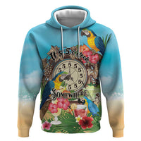 Personalized It's 5 o'clock Somewhere Hoodie Hawaiian Tropical Parrots - Wonder Print Shop