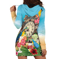 Personalized It's 5 o'clock Somewhere Hoodie Dress Hawaiian Tropical Parrots - Wonder Print Shop