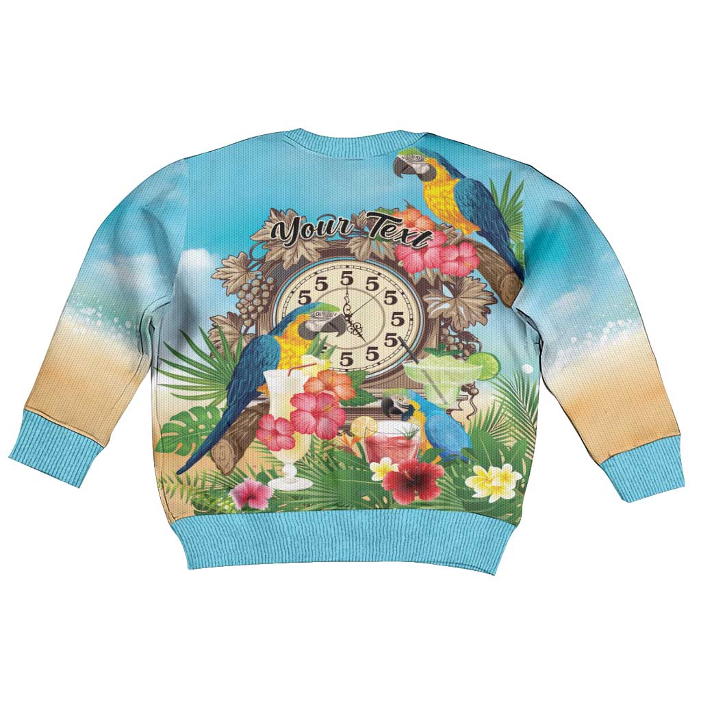 It's 5 o'clock Somewhere Kid Ugly Christmas Sweater Hawaiian Tropical Parrots - Wonder Print Shop