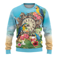 It's 5 o'clock Somewhere Ugly Christmas Sweater Hawaiian Tropical Parrots - Wonder Print Shop