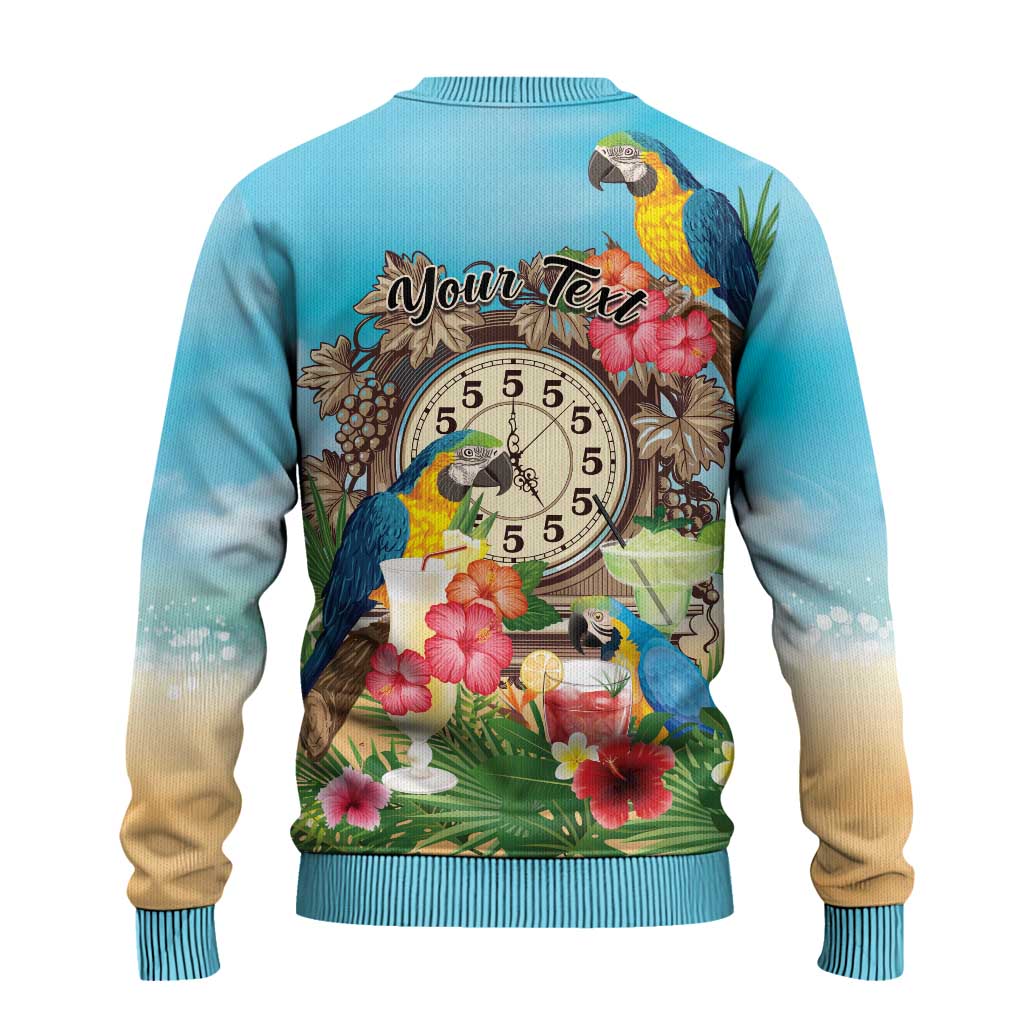 It's 5 o'clock Somewhere Ugly Christmas Sweater Hawaiian Tropical Parrots - Wonder Print Shop