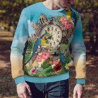 It's 5 o'clock Somewhere Ugly Christmas Sweater Hawaiian Tropical Parrots - Wonder Print Shop