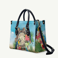 It's 5 o'clock Somewhere Leather Bag Hawaiian Tropical Parrots - Wonder Print Shop