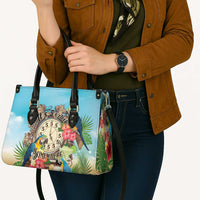 It's 5 o'clock Somewhere Leather Bag Hawaiian Tropical Parrots - Wonder Print Shop