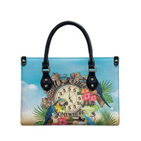 It's 5 o'clock Somewhere Leather Bag Hawaiian Tropical Parrots - Wonder Print Shop