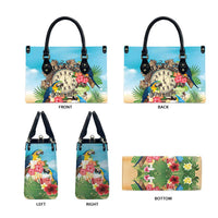 It's 5 o'clock Somewhere Leather Bag Hawaiian Tropical Parrots - Wonder Print Shop