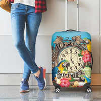 It's 5 o'clock Somewhere Luggage Cover Hawaiian Tropical Parrots - Wonder Print Shop