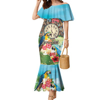 Personalized It's 5 o'clock Somewhere Mermaid Dress Hawaiian Tropical Parrots - Wonder Print Shop