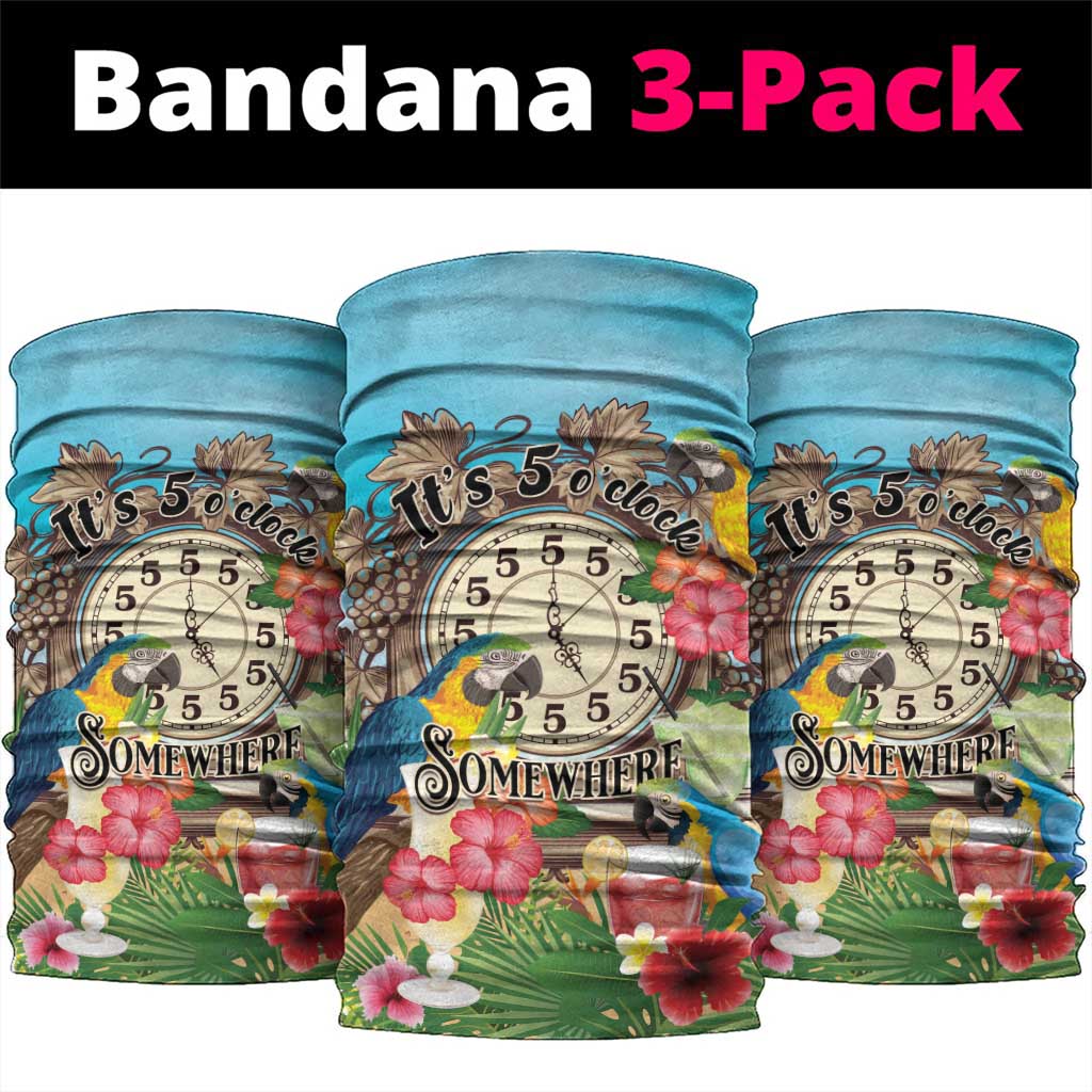 It's 5 o'clock Somewhere Neck Gaiter Hawaiian Tropical Parrots - Wonder Print Shop