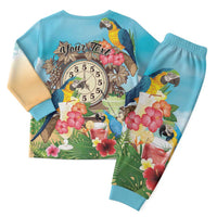 It's 5 o'clock Somewhere Christmas Pajama Set Hawaiian Tropical Parrots - Wonder Print Shop