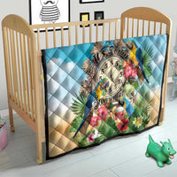It's 5 o'clock Somewhere Quilt Hawaiian Tropical Parrots - Wonder Print Shop