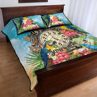 It's 5 o'clock Somewhere Quilt Bed Set Hawaiian Tropical Parrots - Wonder Print Shop