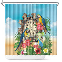 It's 5 o'clock Somewhere Shower Curtain Hawaiian Tropical Parrots - Wonder Print Shop