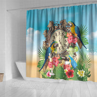 It's 5 o'clock Somewhere Shower Curtain Hawaiian Tropical Parrots - Wonder Print Shop