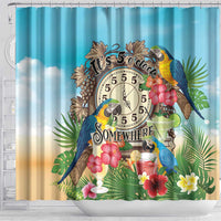 It's 5 o'clock Somewhere Shower Curtain Hawaiian Tropical Parrots - Wonder Print Shop