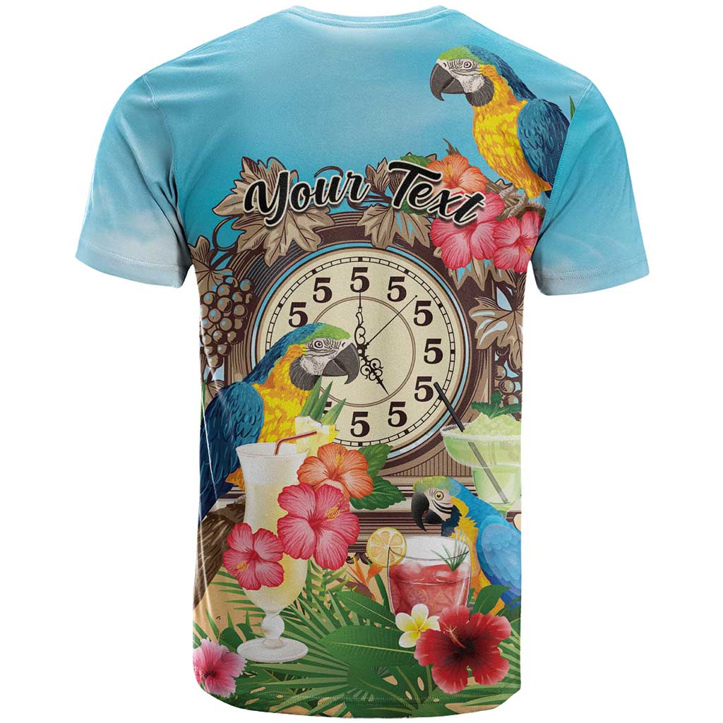 Personalized It's 5 o'clock Somewhere T Shirt Hawaiian Tropical Parrots - Wonder Print Shop