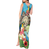 Personalized It's 5 o'clock Somewhere Tank Maxi Dress Hawaiian Tropical Parrots - Wonder Print Shop