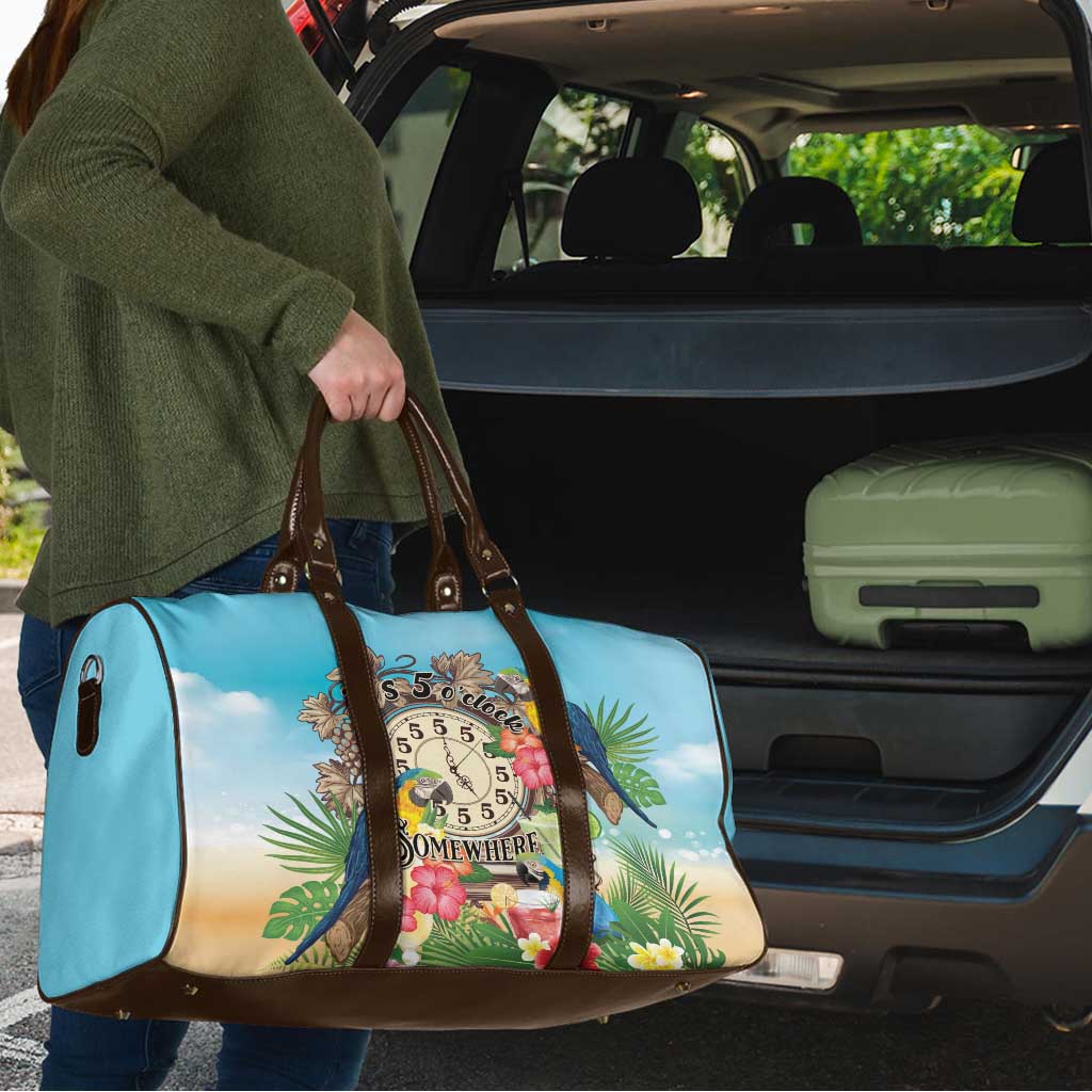 It's 5 o'clock Somewhere Travel Bag Hawaiian Tropical Parrots - Wonder Print Shop