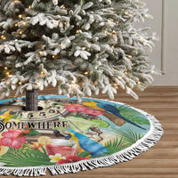 It's 5 o'clock Somewhere Tree Skirt Hawaiian Tropical Parrots - Wonder Print Shop