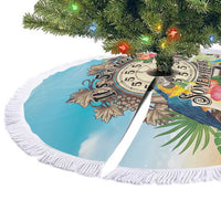 It's 5 o'clock Somewhere Tree Skirt Hawaiian Tropical Parrots - Wonder Print Shop