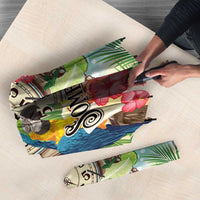 It's 5 o'clock Somewhere Umbrella Hawaiian Tropical Parrots - Wonder Print Shop