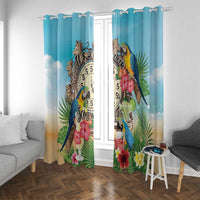 It's 5 o'clock Somewhere Window Curtain Hawaiian Tropical Parrots - Wonder Print Shop