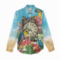 Personalized It's 5 o'clock Somewhere Women Casual Shirt Hawaiian Tropical Parrots - Wonder Print Shop