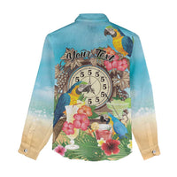 Personalized It's 5 o'clock Somewhere Women Casual Shirt Hawaiian Tropical Parrots - Wonder Print Shop