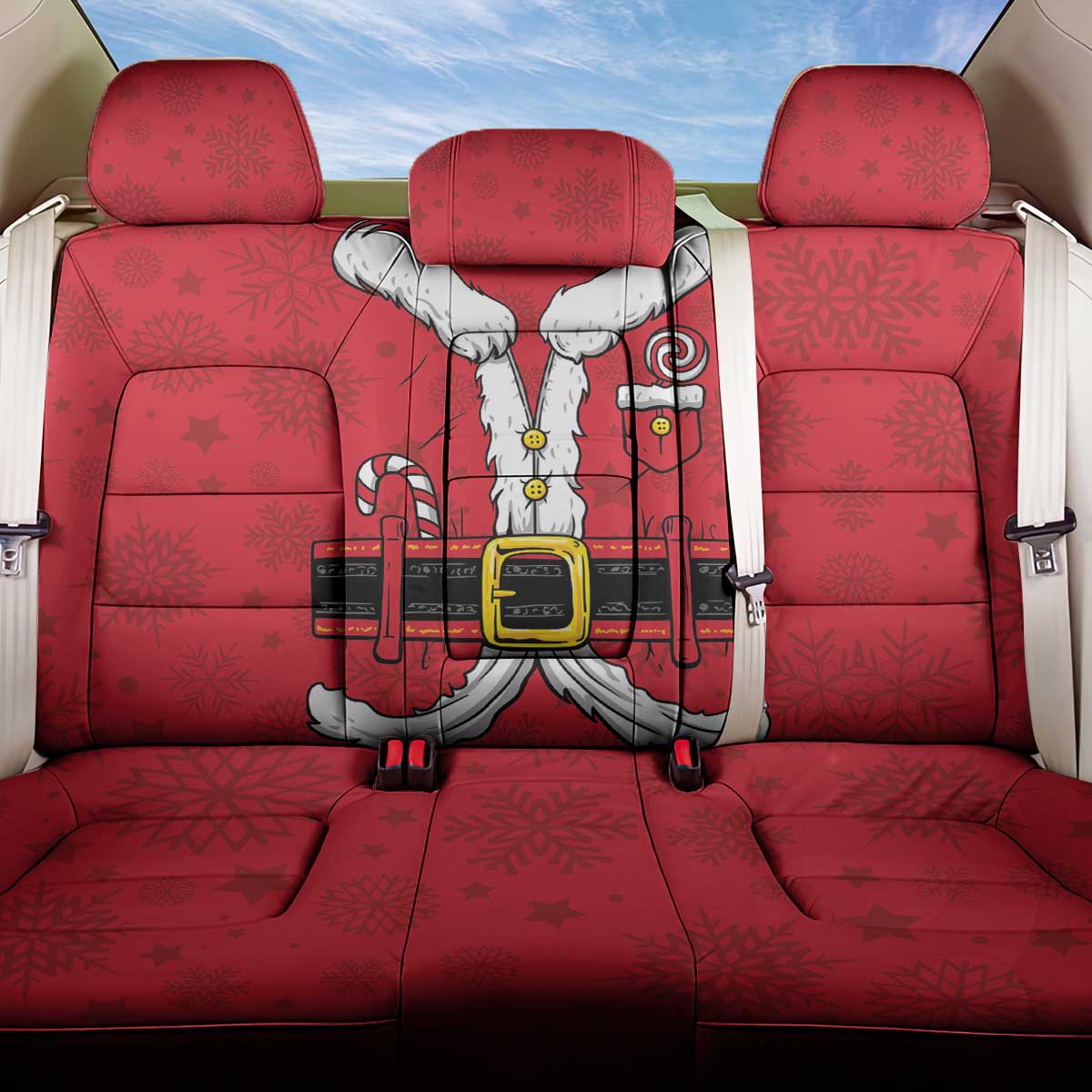 Santa Costume Back Car Seat Cover Funny Christmas - Wonder Print Shop