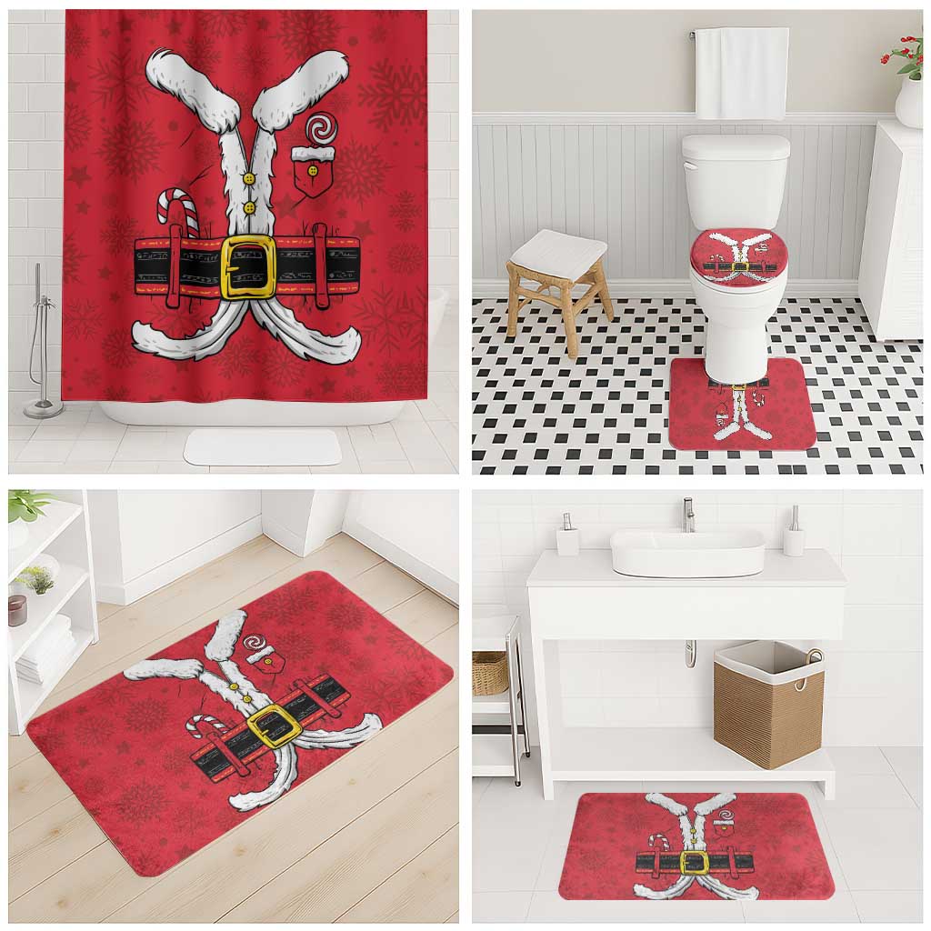 Santa Costume Bathroom Set Funny Christmas - Wonder Print Shop
