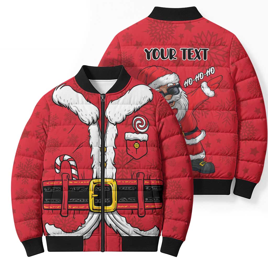 Personalized Santa Costume Bomber Puffer Jacket Funny Christmas - Wonder Print Shop