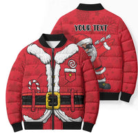 Personalized Santa Costume Bomber Puffer Jacket Funny Christmas - Wonder Print Shop