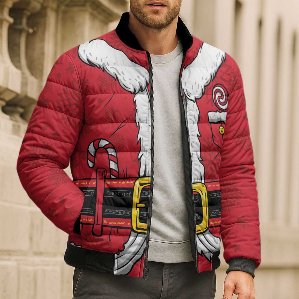 Personalized Santa Costume Bomber Puffer Jacket Funny Christmas - Wonder Print Shop