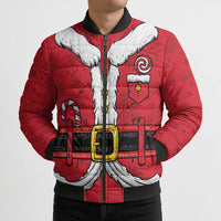 Personalized Santa Costume Bomber Puffer Jacket Funny Christmas - Wonder Print Shop