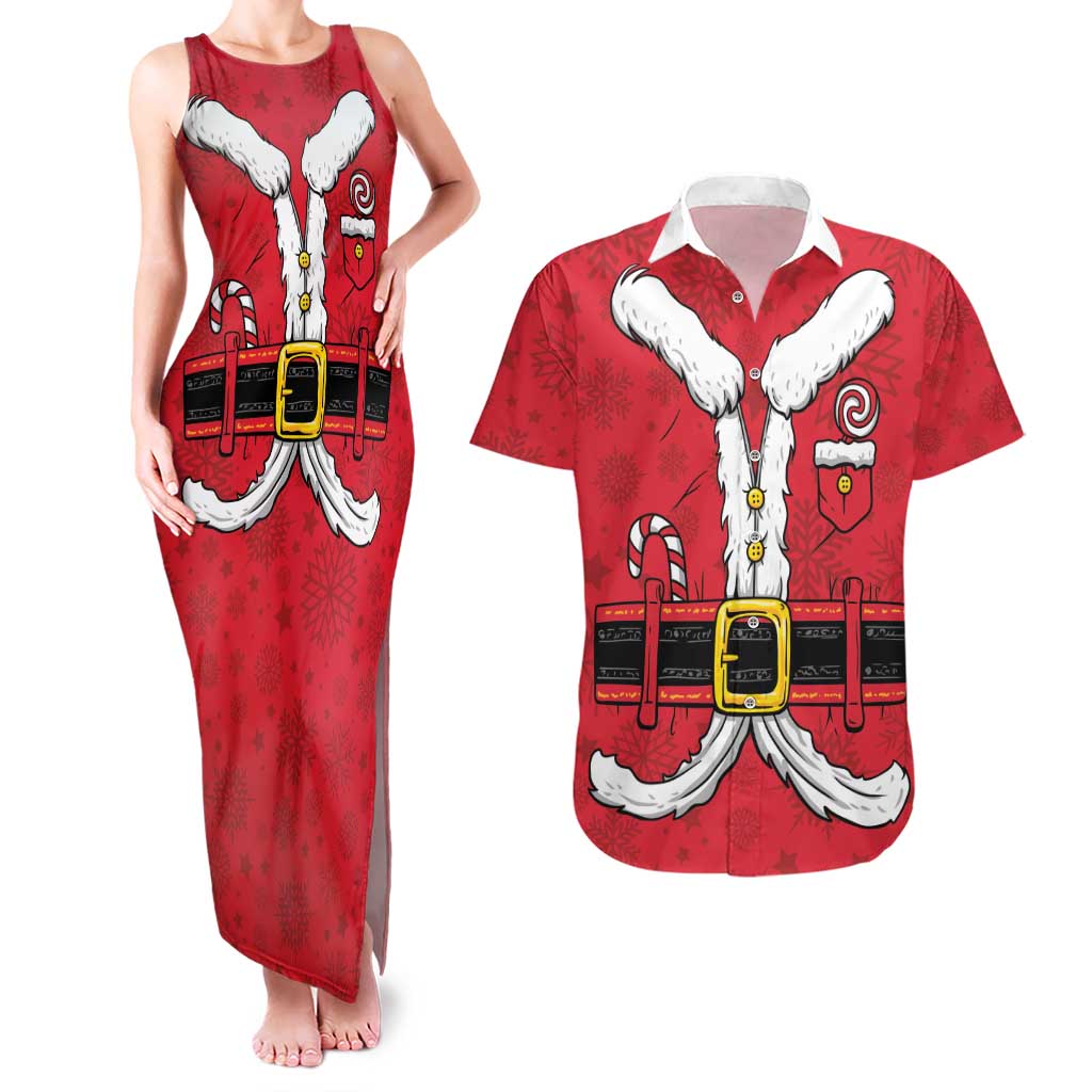 Personalized Santa Costume Couples Matching Tank Maxi Dress and Hawaiian Shirt Funny Christmas - Wonder Print Shop