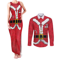 Personalized Santa Costume Couples Matching Tank Maxi Dress and Long Sleeve Button Shirt Funny Christmas - Wonder Print Shop