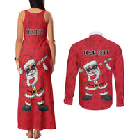 Personalized Santa Costume Couples Matching Tank Maxi Dress and Long Sleeve Button Shirt Funny Christmas - Wonder Print Shop