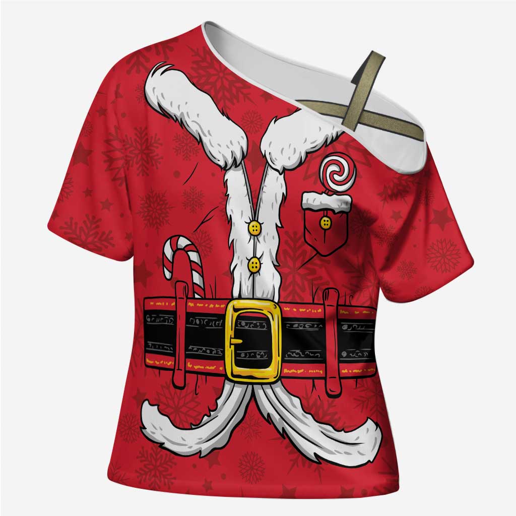Personalized Santa Costume Cross Shoulder Shirt Funny Christmas - Wonder Print Shop