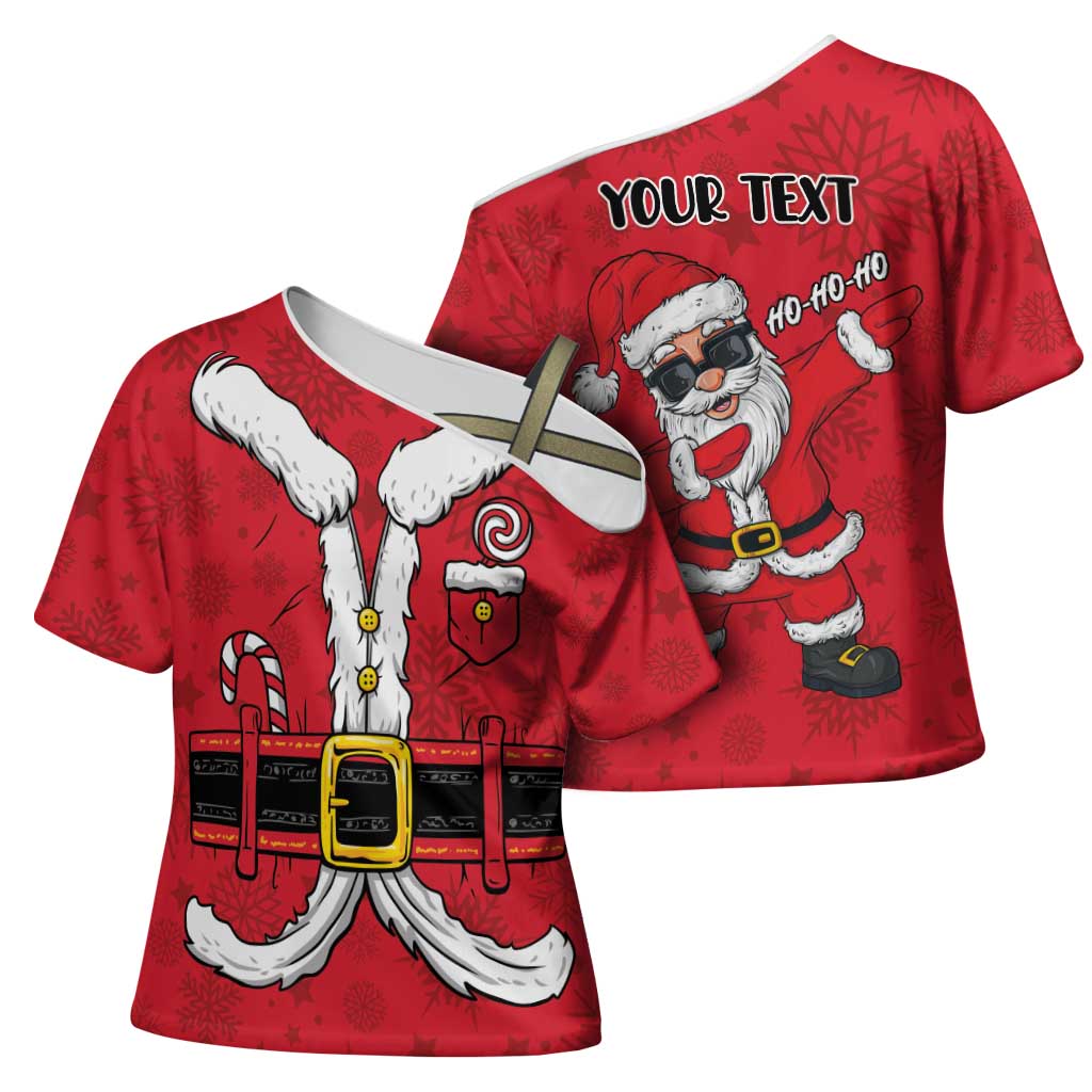 Personalized Santa Costume Cross Shoulder Shirt Funny Christmas - Wonder Print Shop