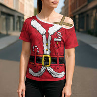 Personalized Santa Costume Cross Shoulder Shirt Funny Christmas - Wonder Print Shop