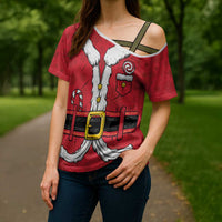 Personalized Santa Costume Cross Shoulder Shirt Funny Christmas - Wonder Print Shop