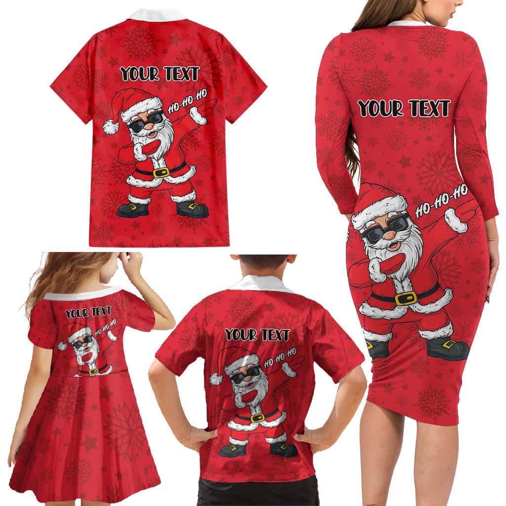 Personalized Santa Costume Family Matching Long Sleeve Bodycon Dress and Hawaiian Shirt Funny Christmas - Wonder Print Shop