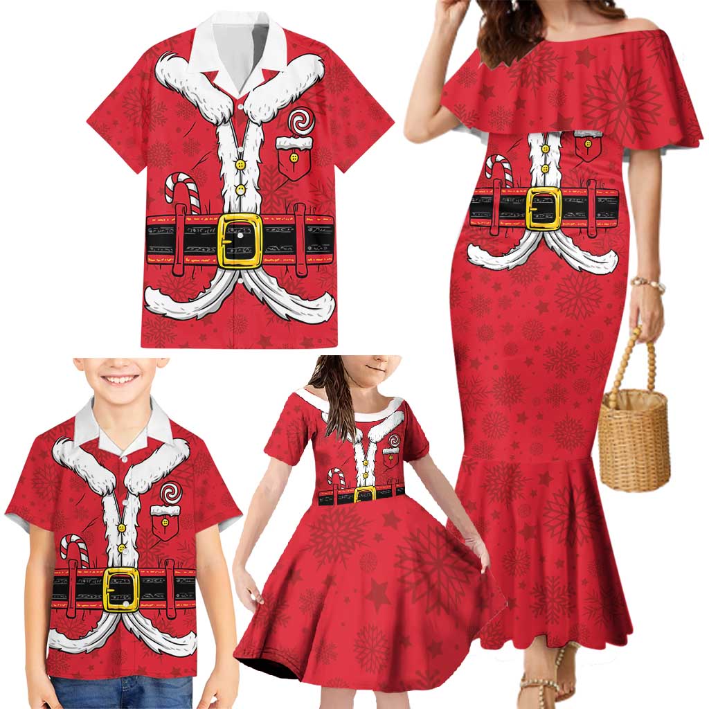 Personalized Santa Costume Family Matching Mermaid Dress and Hawaiian Shirt Funny Christmas - Wonder Print Shop