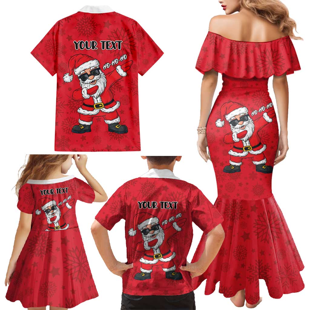 Personalized Santa Costume Family Matching Mermaid Dress and Hawaiian Shirt Funny Christmas - Wonder Print Shop
