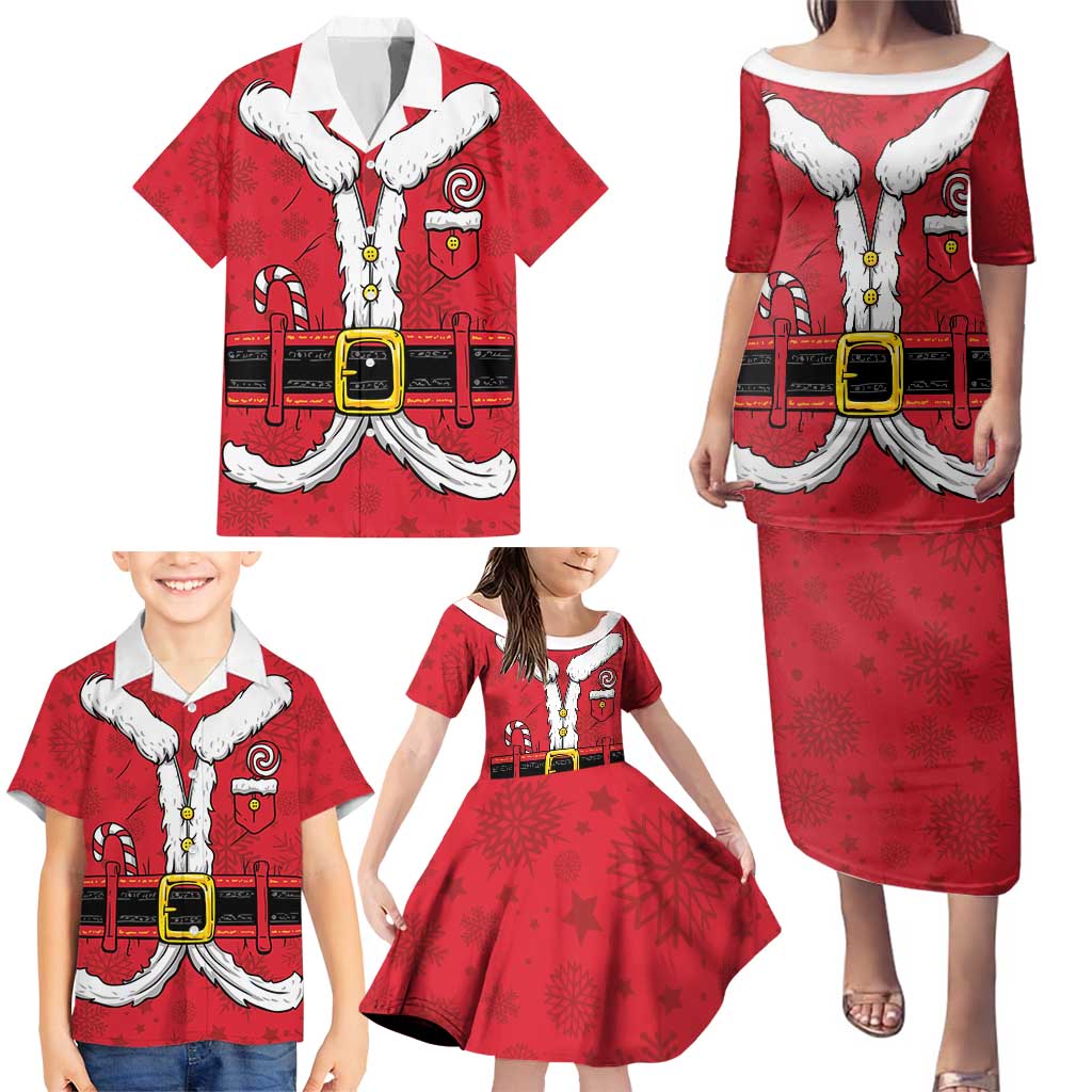 Personalized Santa Costume Family Matching Puletasi and Hawaiian Shirt Funny Christmas - Wonder Print Shop