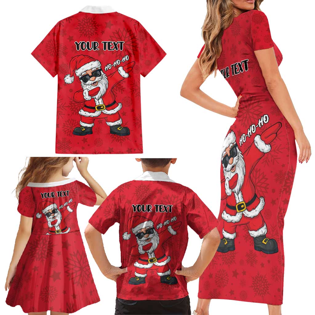 Personalized Santa Costume Family Matching Short Sleeve Bodycon Dress and Hawaiian Shirt Funny Christmas - Wonder Print Shop