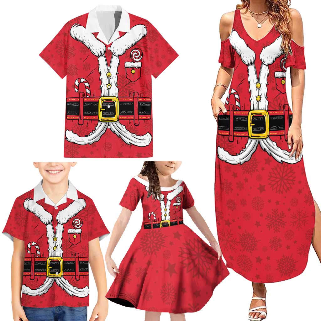 Personalized Santa Costume Family Matching Summer Maxi Dress and Hawaiian Shirt Funny Christmas - Wonder Print Shop