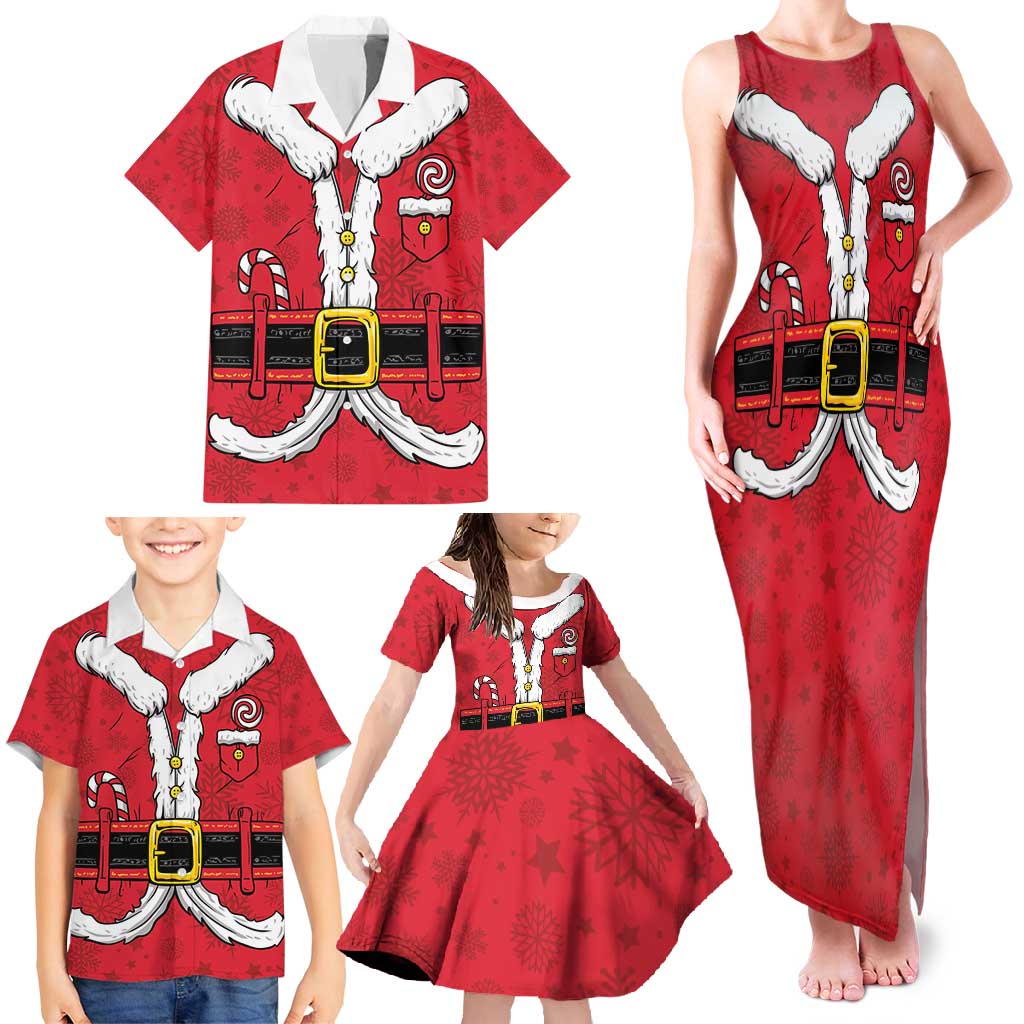 Personalized Santa Costume Family Matching Tank Maxi Dress and Hawaiian Shirt Funny Christmas - Wonder Print Shop