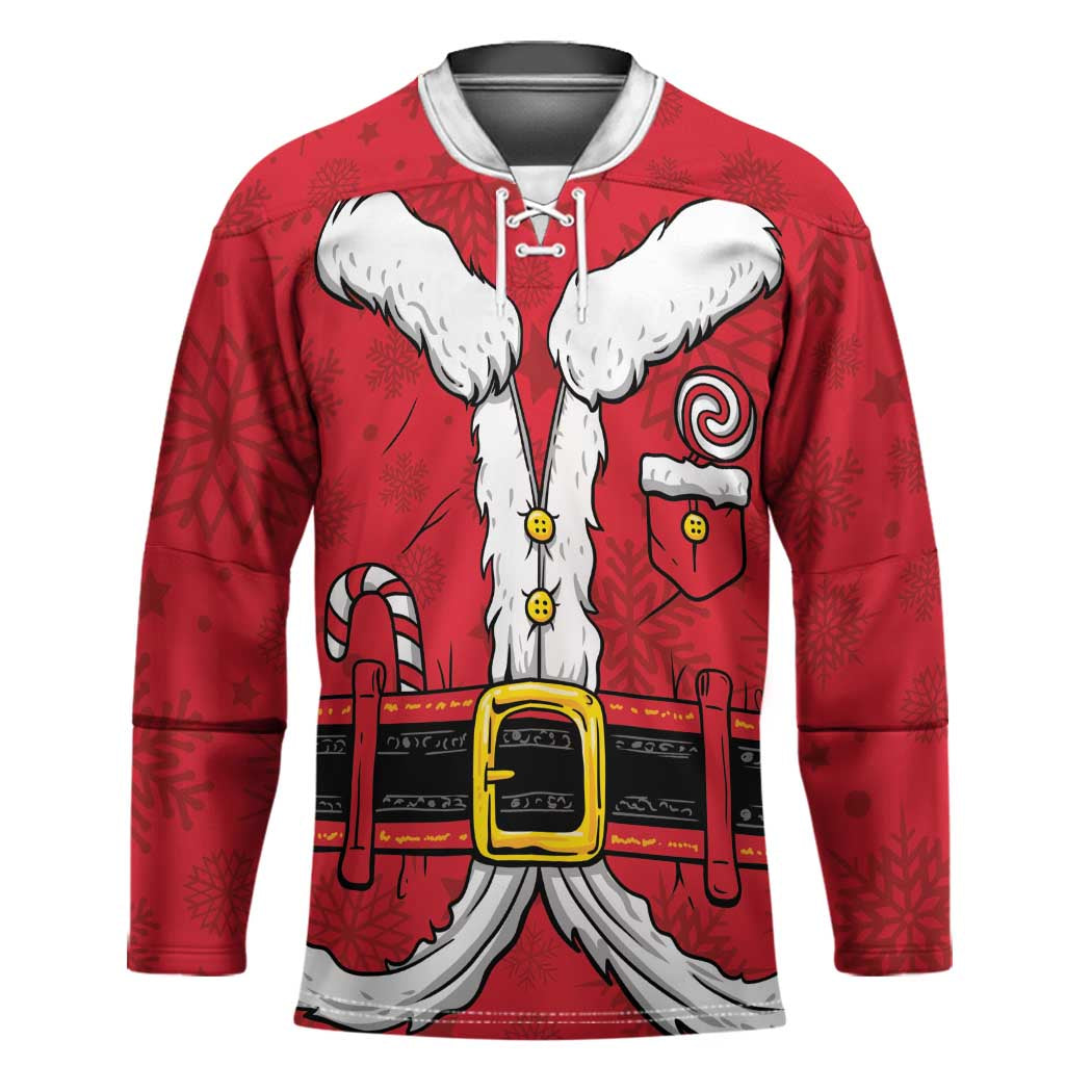 Personalized Santa Costume Hockey Jersey Funny Christmas - Wonder Print Shop